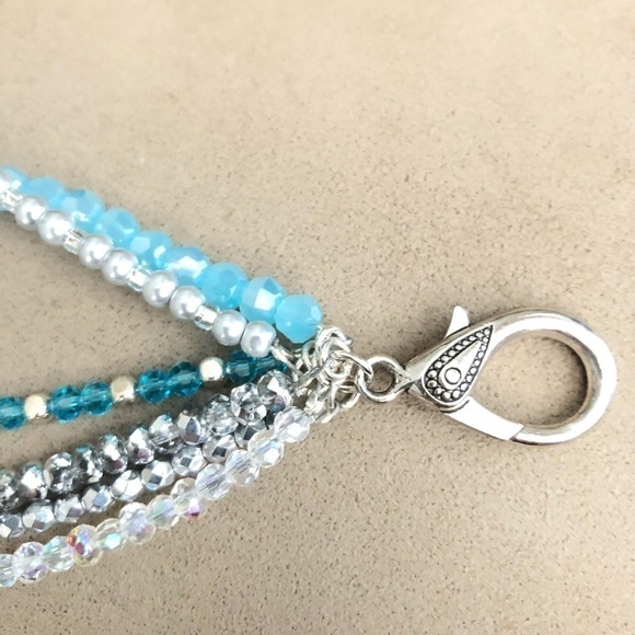 BOHO CRYSTAL STRAND BRACELET, Handmade Cuff Bracelet - Picture 3 of 3